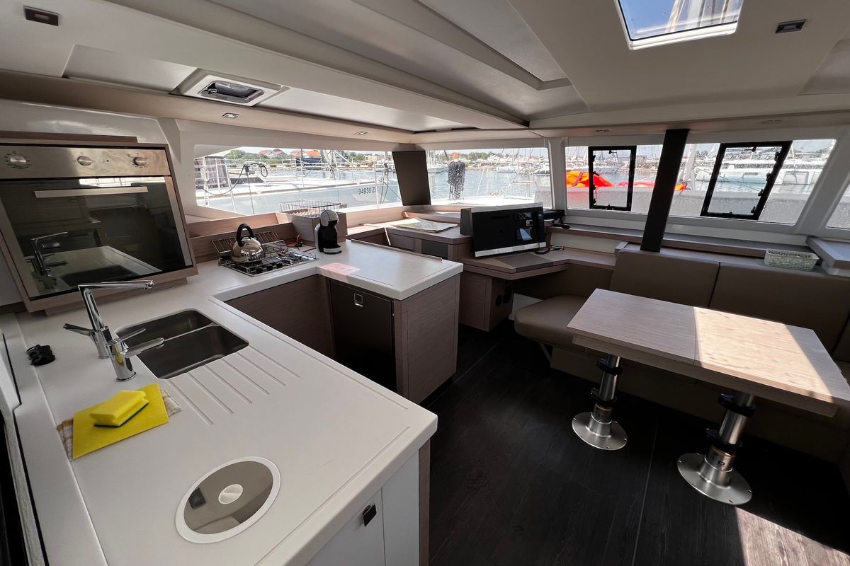 Galley of Elite, a Fountaine Pajot Astréa 42 catamaran at Općina Sukošan, Croatia