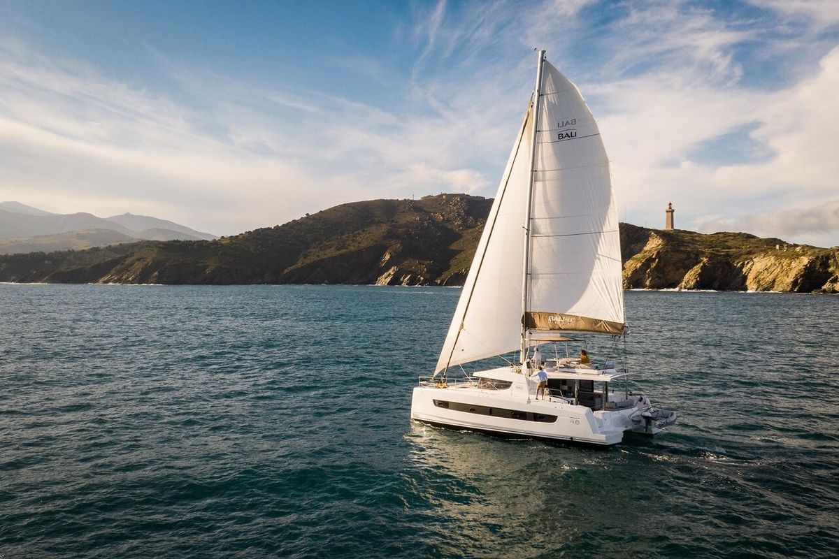 Exterior view of Azuréa, a Bali 4.6 catamaran at Grad Kaštela, Croatia