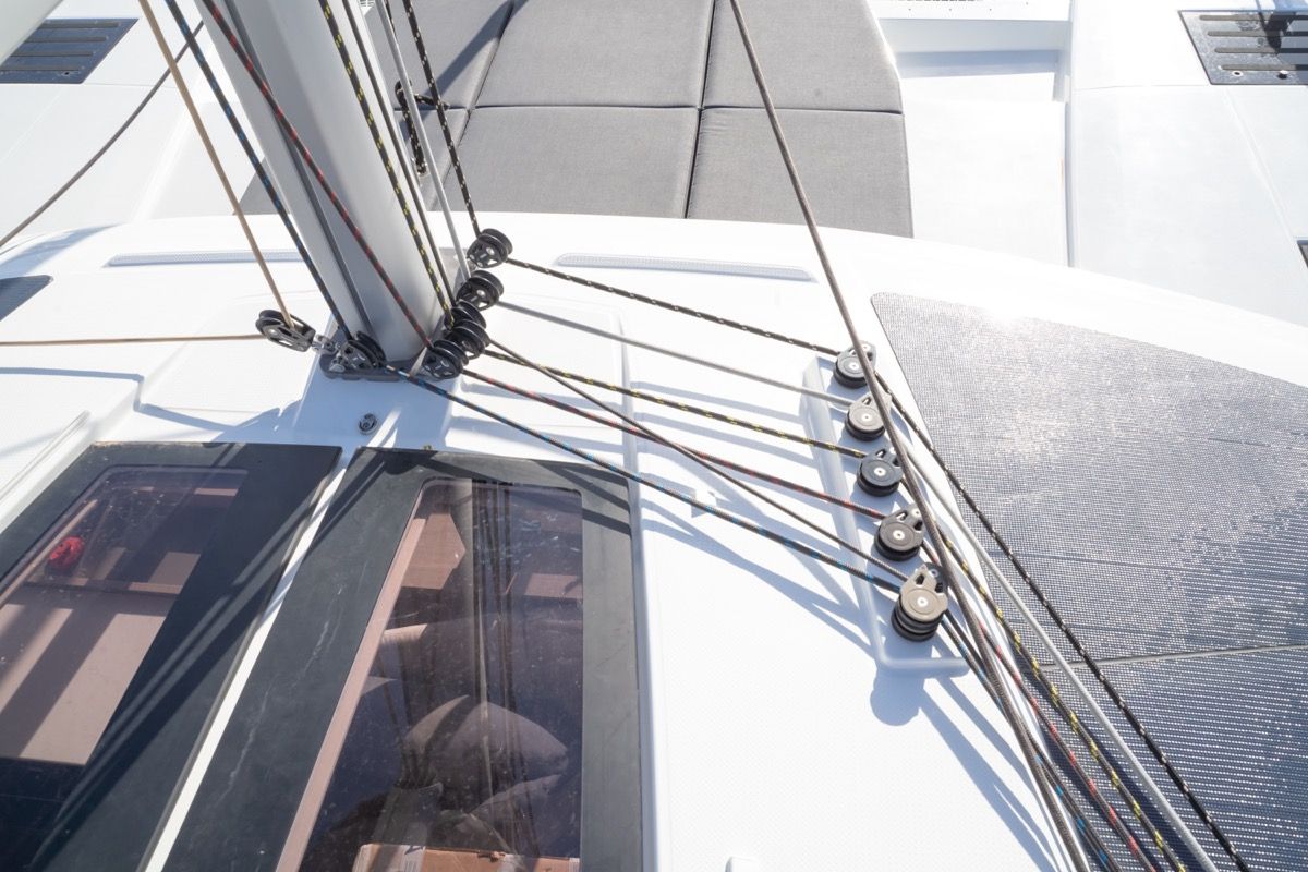 Blue Mandarin, a Fountaine Pajot Tanna 47 catamaran at Olbia, Italy