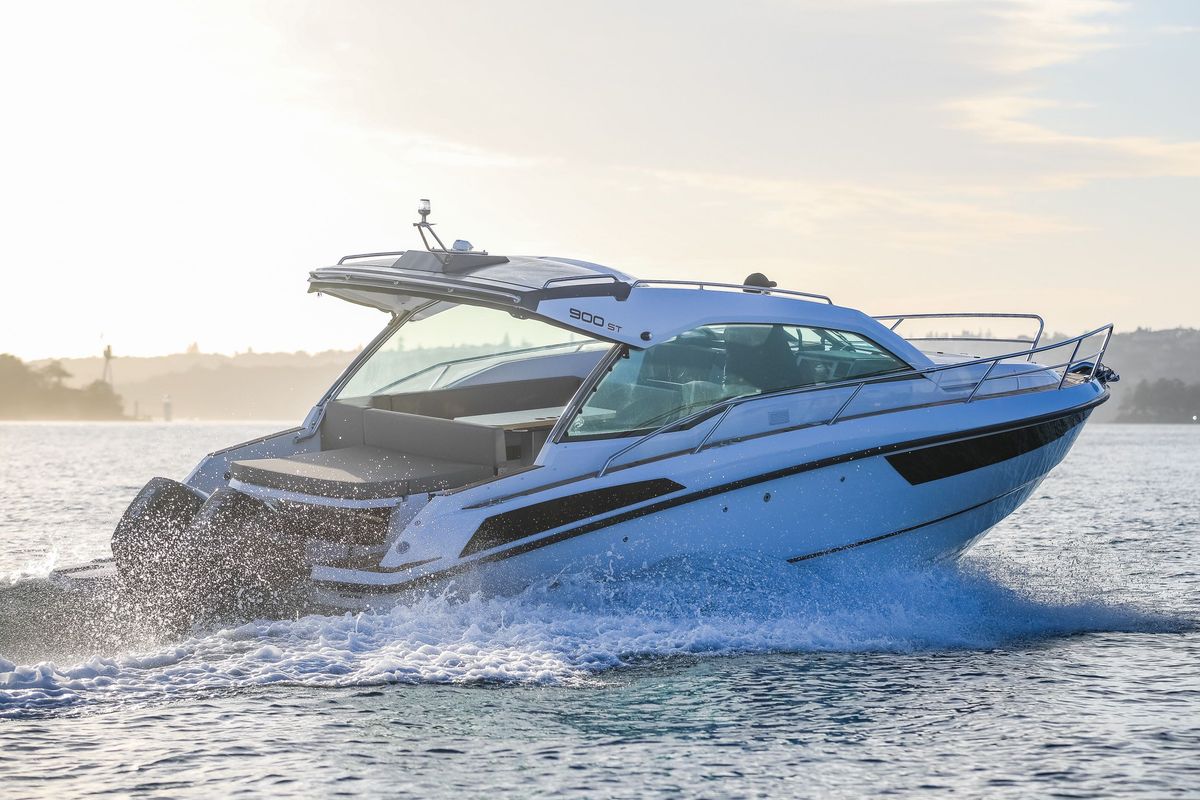 Exterior view of Mačka Monika, a Flipper 900 ST motorboat at Pirovac, Croatia