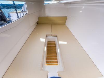 Cabin on Mačka Monika, a Flipper 900 ST motorboat at Pirovac, Croatia