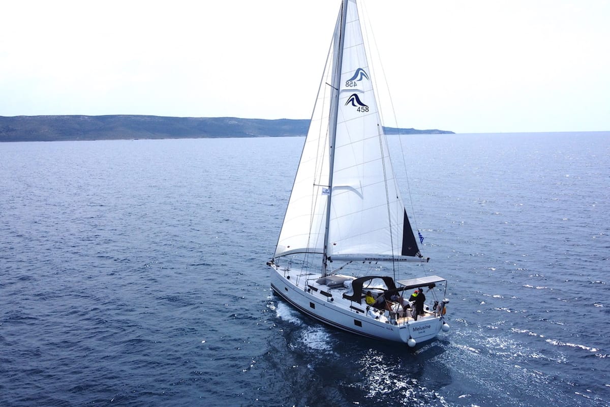 Cabin on Melusine, a Hanse Yachts Hanse 458 sailboat at Lavreotiki Municipal Unit, Greece