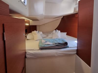 Salon of Melusine, a Hanse Yachts Hanse 458 sailboat at Lavreotiki Municipal Unit, Greece