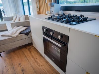 Galley of Pina, a Woma D13 motorboat at Fürstenberg/Havel, Germany