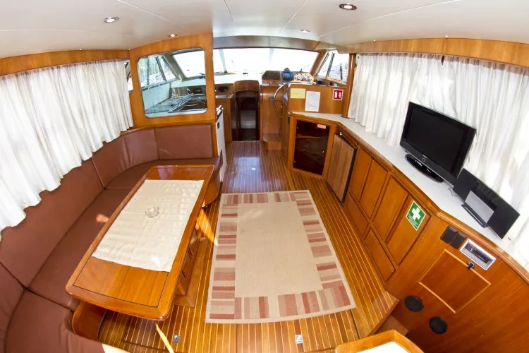 Salon of Royal, a Yaretti 1910 yacht at Primošten, Croatia