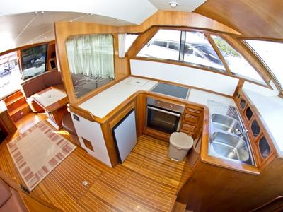 Galley of Royal, a Yaretti 1910 yacht at Primošten, Croatia