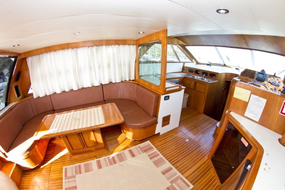 Salon of Royal, a Yaretti 1910 yacht at Primošten, Croatia