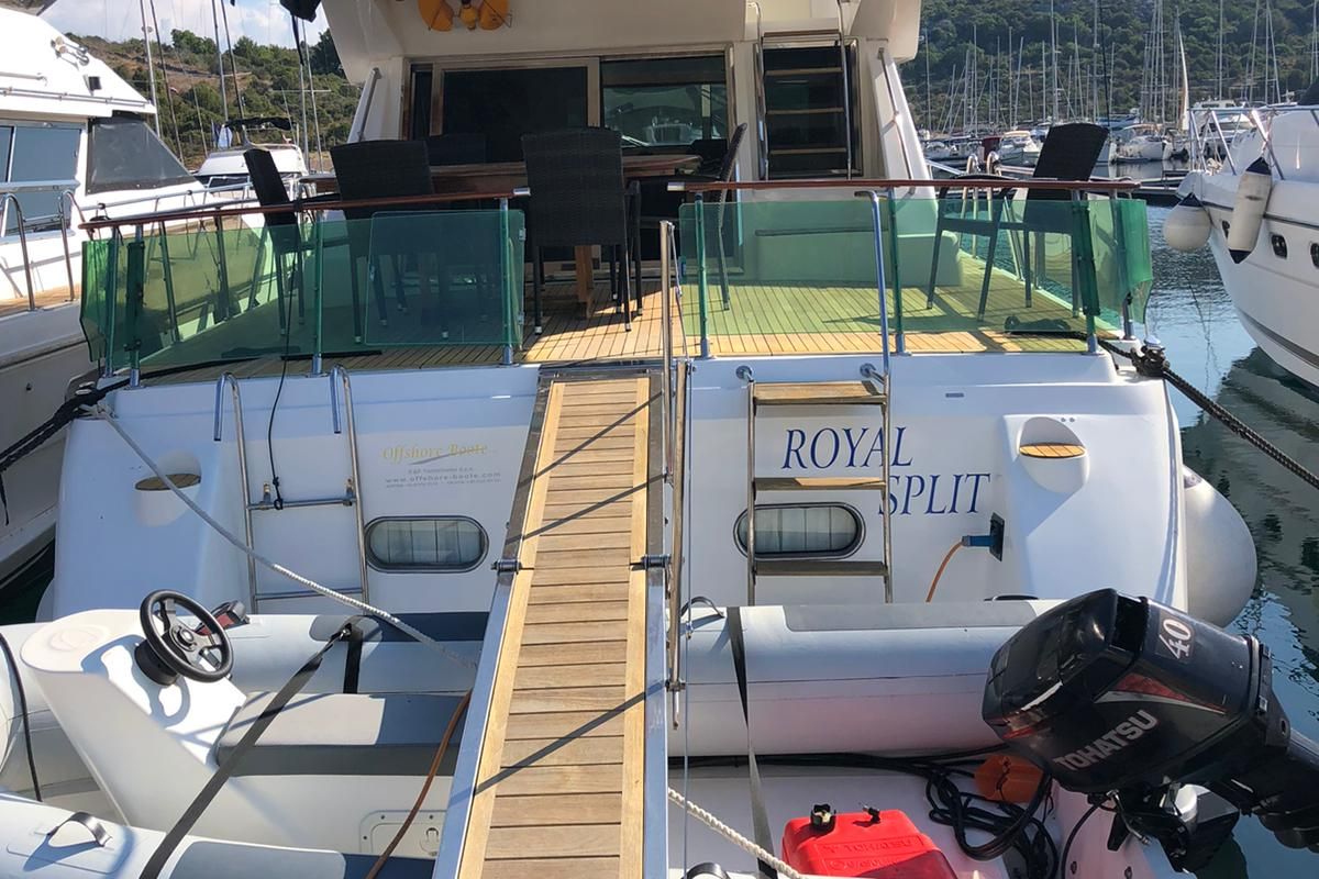 Deck of Royal, a Yaretti 1910 yacht at Primošten, Croatia