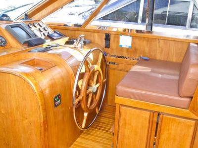 Cockpit of Royal, a Yaretti 1910 yacht at Primošten, Croatia
