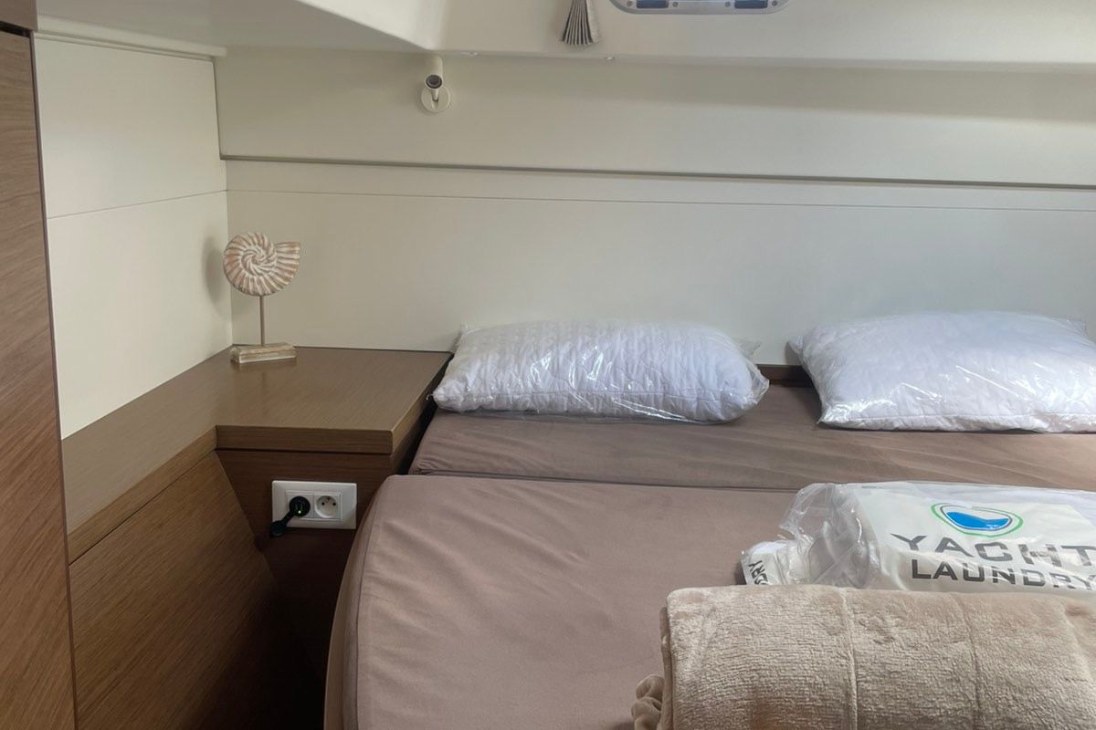 Cabin on CATALINA, a Lagoon 40 catamaran at Athens, Greece