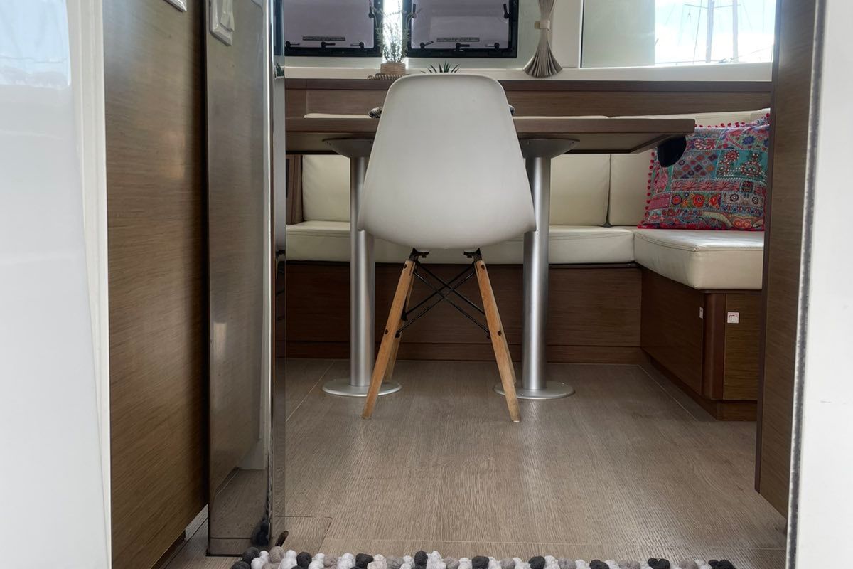 Salon of CATALINA, a Lagoon 40 catamaran at Athens, Greece