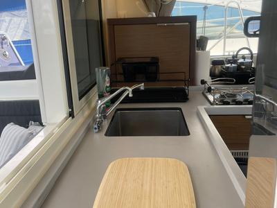 Galley of CATALINA, a Lagoon 40 catamaran at Athens, Greece