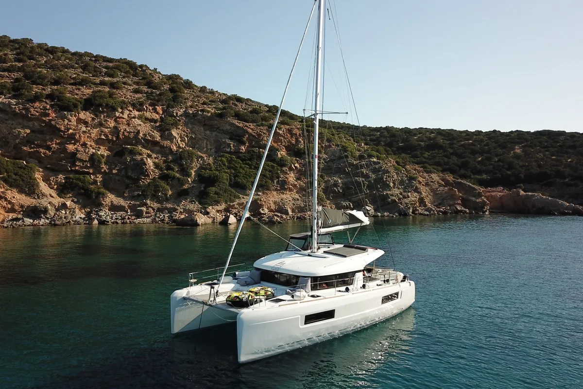 Exterior view of CATALINA, a Lagoon 40 catamaran at Athens, Greece