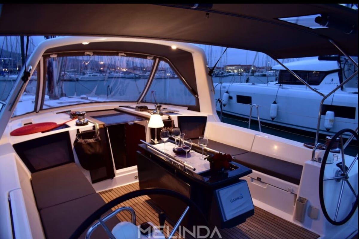 Melinda, a Beneteau Oceanis 45 sailboat at Municipal Unit of Lefkada, Greece