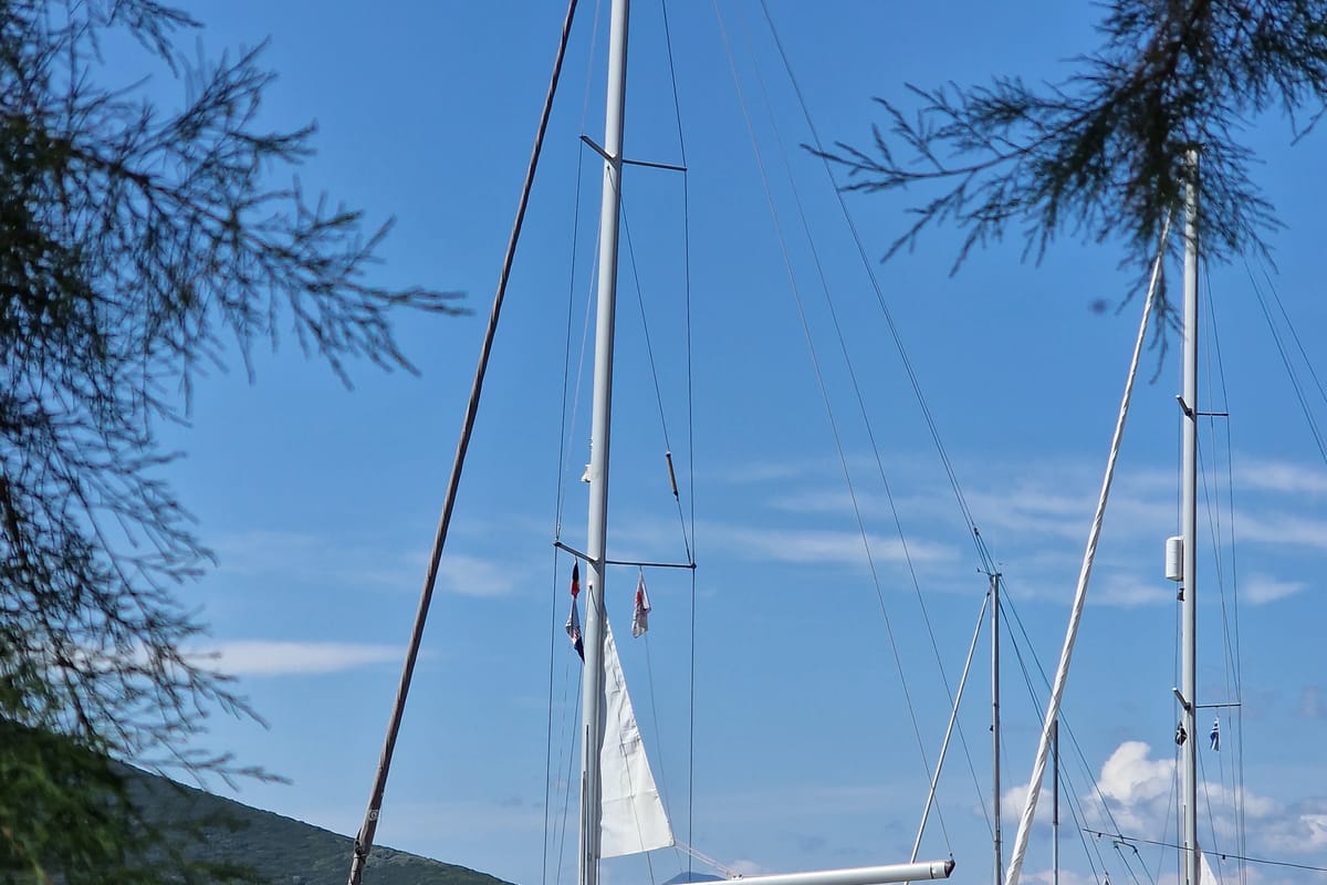 Exterior view of Aurora, a Jeanneau Sun Odyssey 45DS sailboat at Volos Municipality, Greece