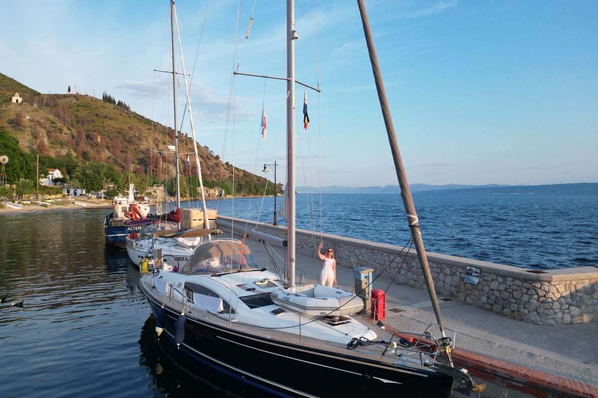 Exterior view of Aurora, a Jeanneau Sun Odyssey 45DS sailboat at Volos Municipality, Greece