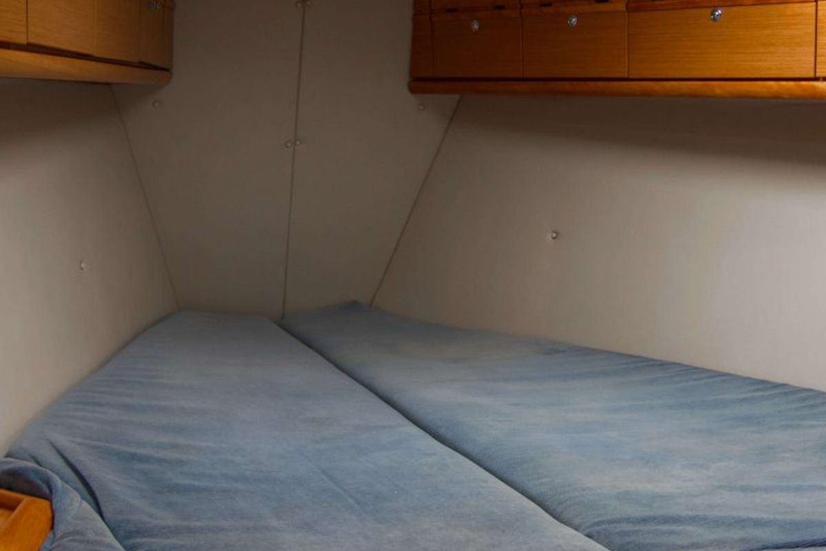 Cabin on Okyrroy, a Bavaria 40 sailboat at Kavala, Greece