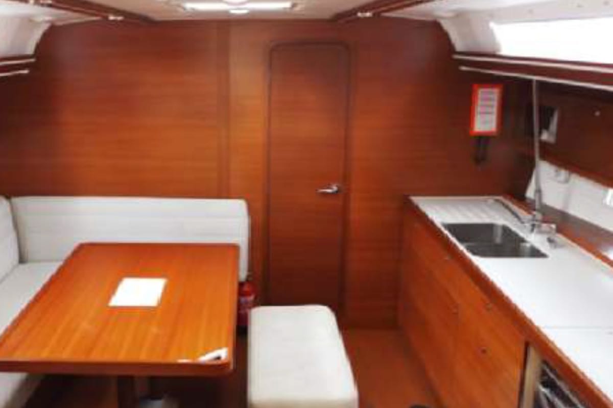 Salon of Oscar Time, a Dufour 450 Grand Large sailboat at Kalkara, Malta