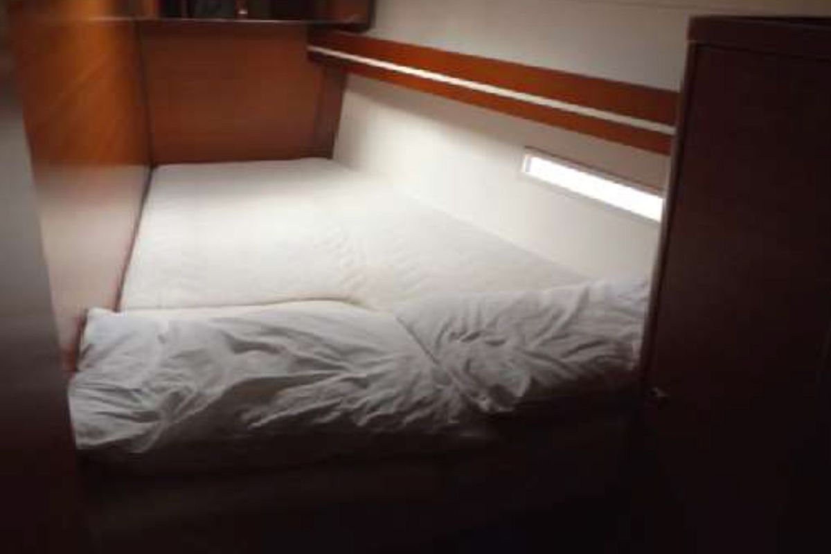 Cabin on Oscar Time, a Dufour 450 Grand Large sailboat at Kalkara, Malta