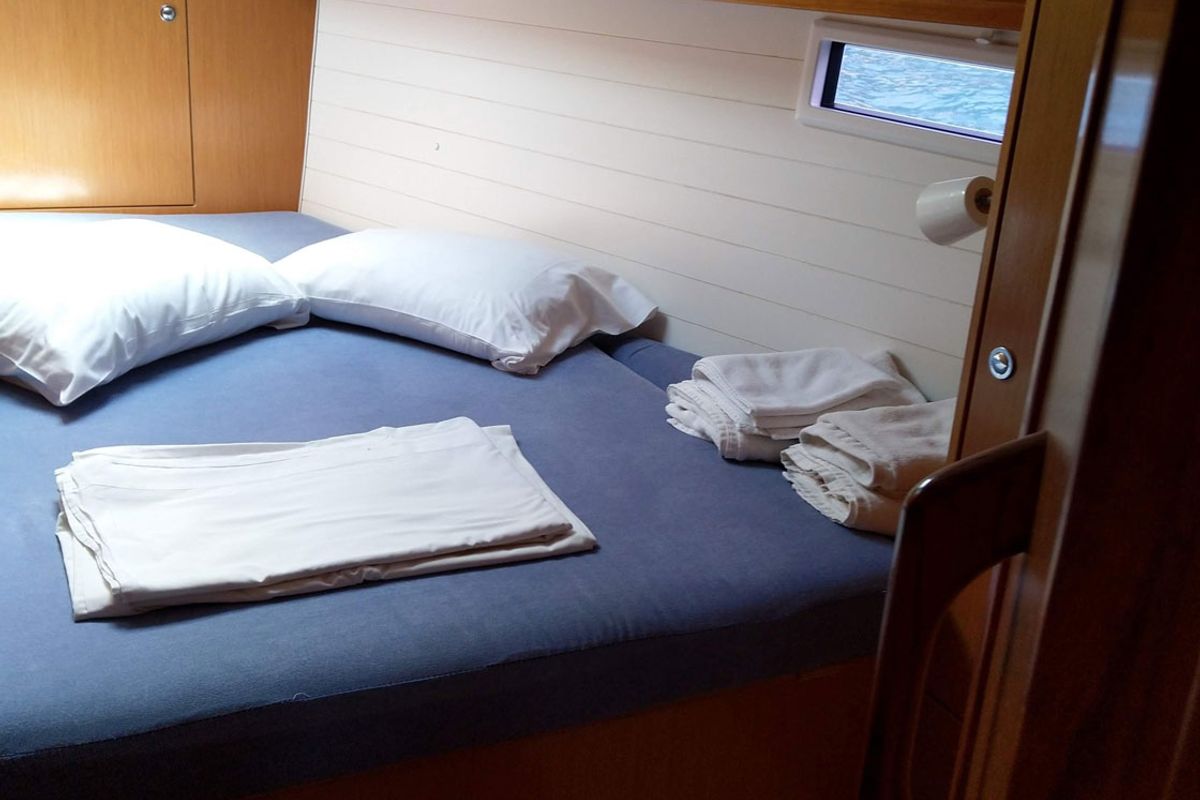 Cabin on Esperos, a Bavaria 45 Cruiser sailboat at Sami Municipal Unit, Greece