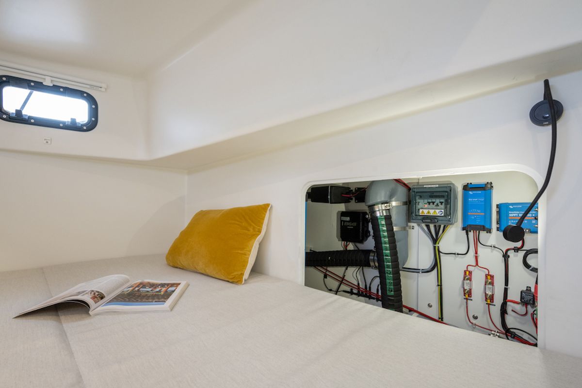Cabin on Letibbi, a RM Yachts RM 1380 sailboat at La Rochelle, France
