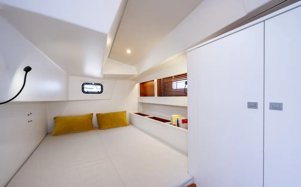Cabin on Letibbi, a RM Yachts RM 1380 sailboat at La Rochelle, France