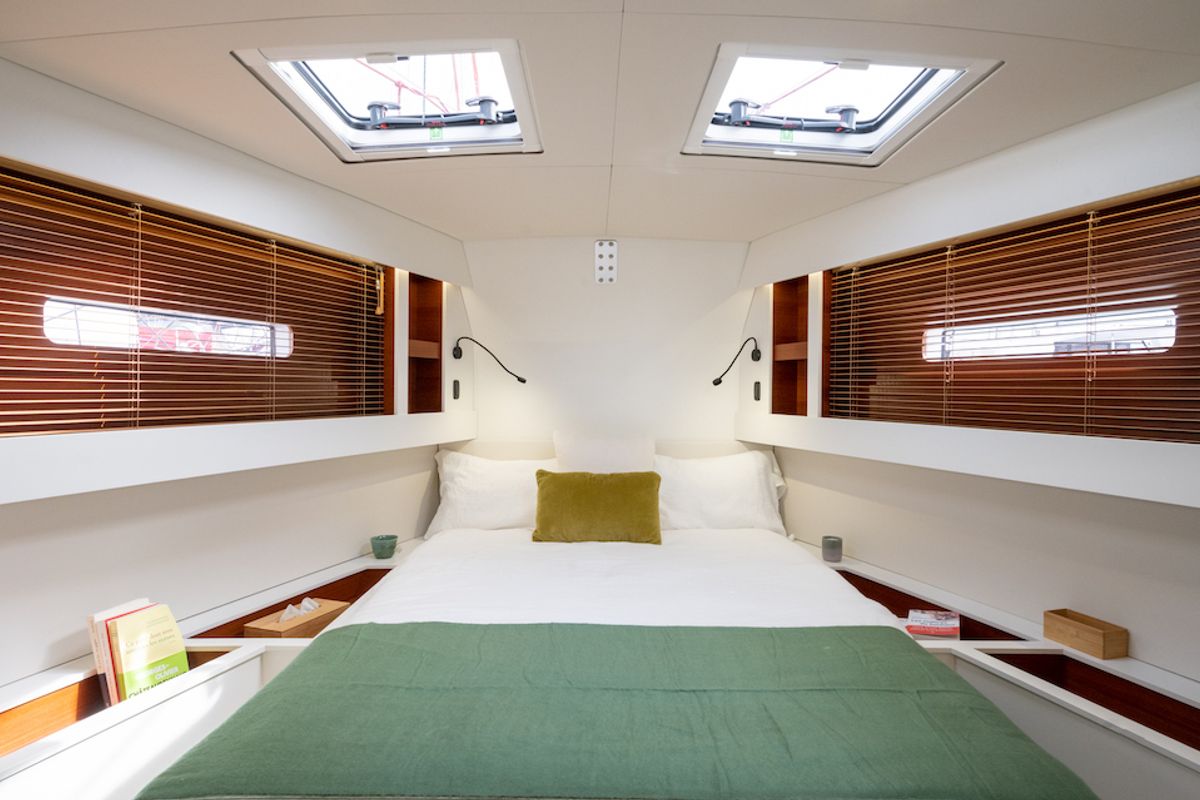Cabin on Letibbi, a RM Yachts RM 1380 sailboat at La Rochelle, France
