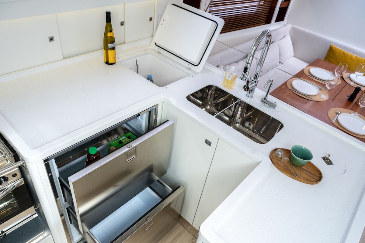 Galley of Letibbi, a RM Yachts RM 1380 sailboat at La Rochelle, France