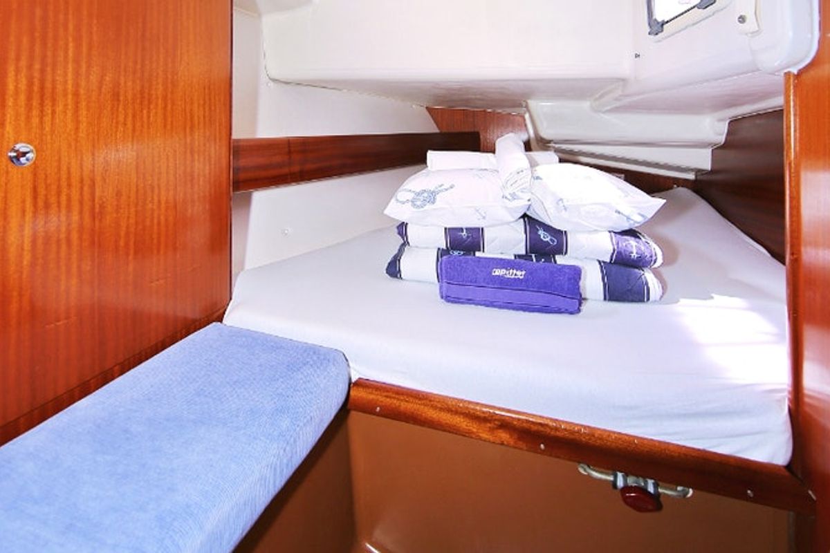 Cabin on Scorpion, a Bavaria 44 sailboat at Grad Rijeka, Croatia