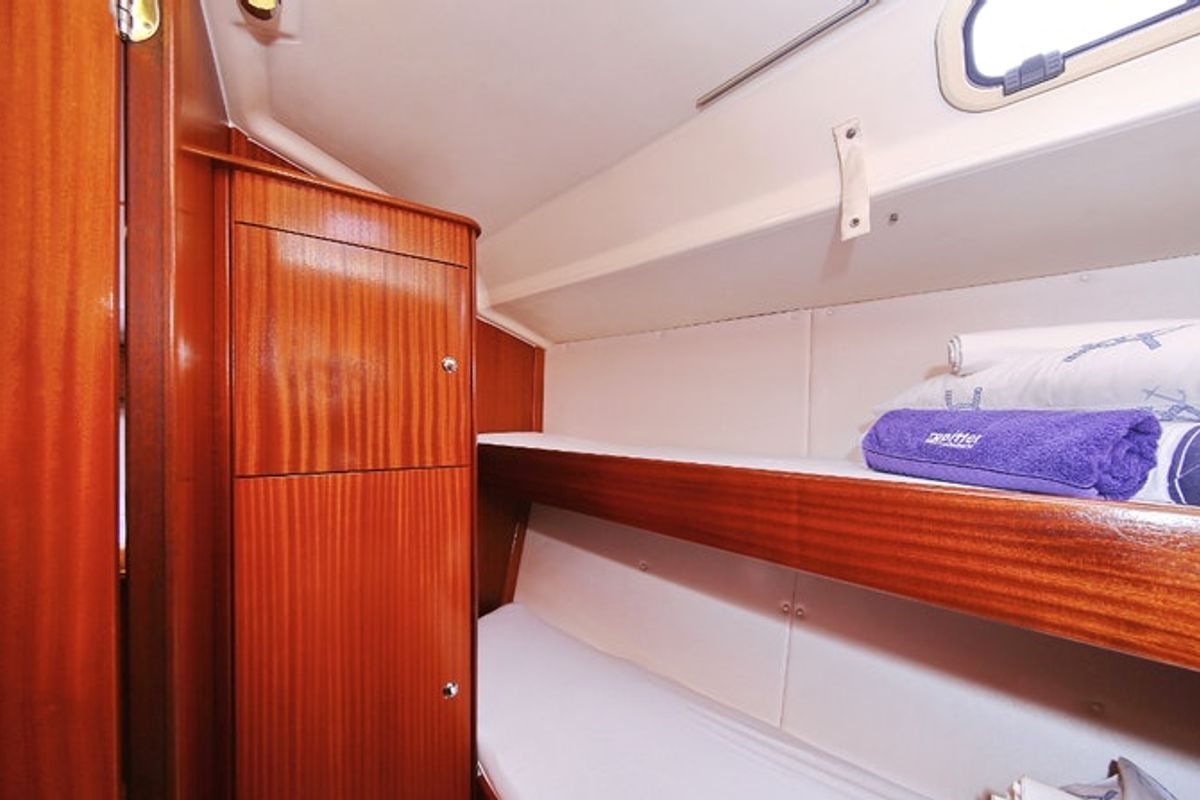 Cabin on Scorpion, a Bavaria 44 sailboat at Grad Rijeka, Croatia