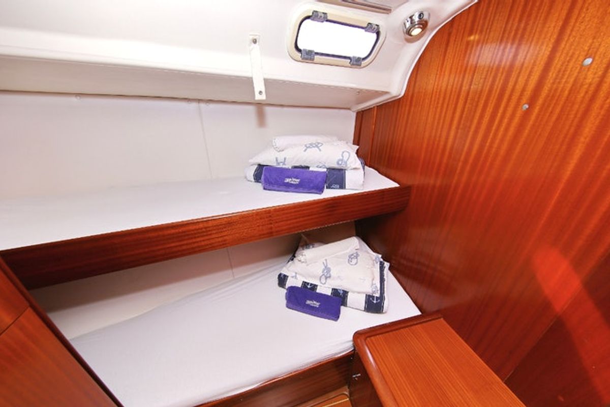Cabin on Scorpion, a Bavaria 44 sailboat at Grad Rijeka, Croatia