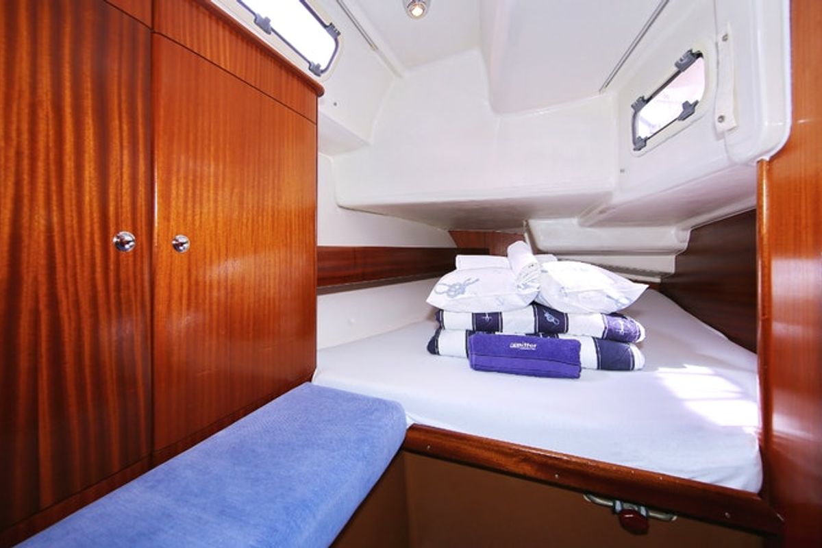 Cabin on Scorpion, a Bavaria 44 sailboat at Grad Rijeka, Croatia