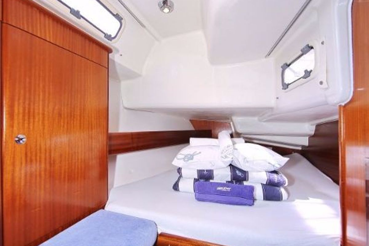 Cabin on Scorpion, a Bavaria 44 sailboat at Grad Rijeka, Croatia