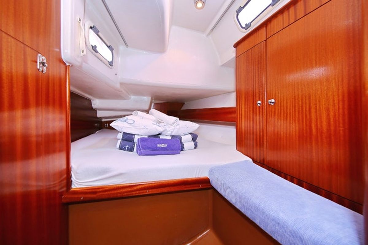 Cabin on Scorpion, a Bavaria 44 sailboat at Grad Rijeka, Croatia