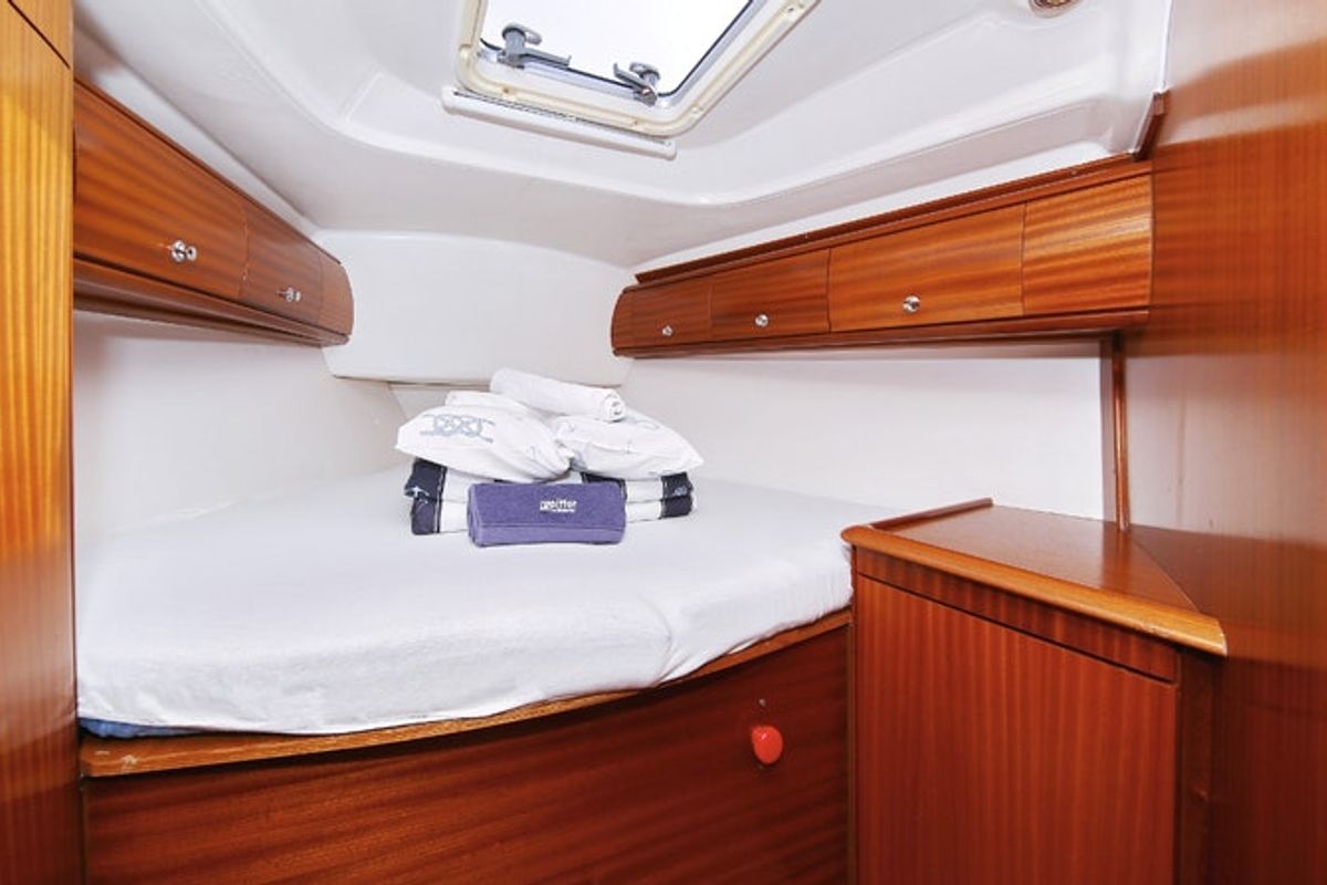Cabin on Scorpion, a Bavaria 44 sailboat at Grad Rijeka, Croatia