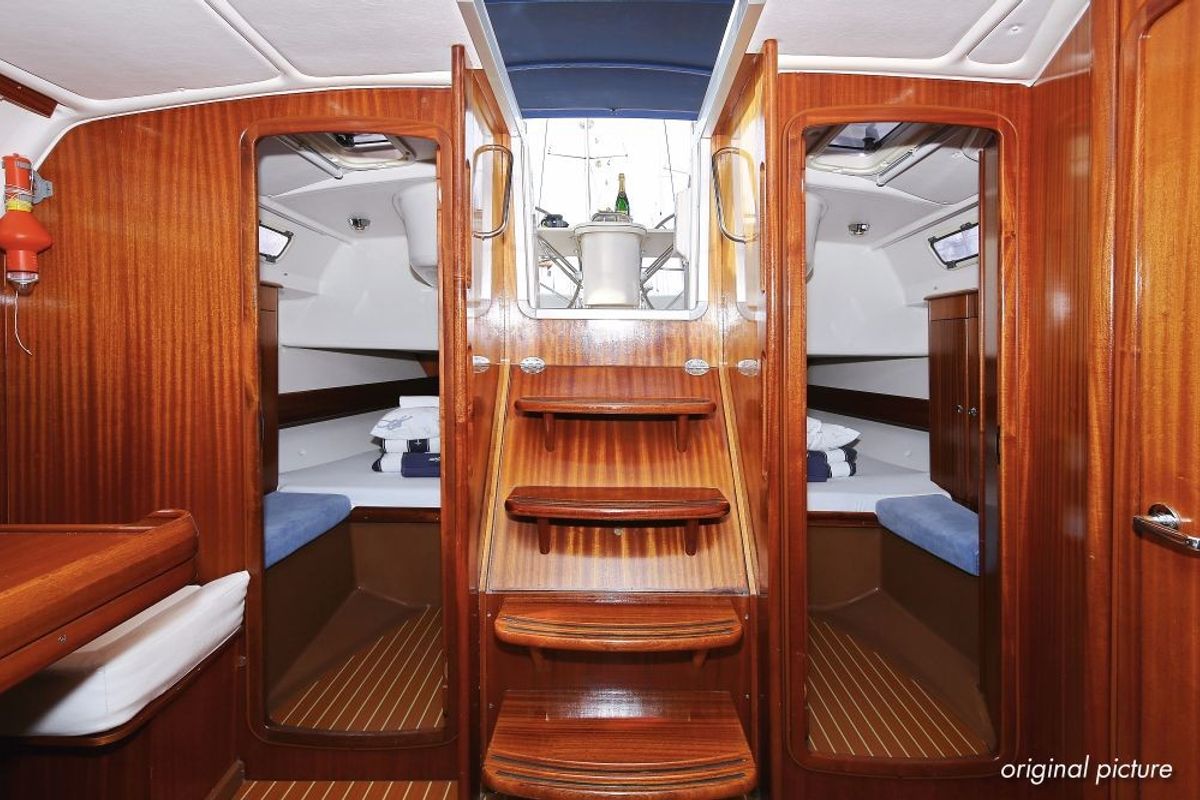 Cabin on Scorpion, a Bavaria 44 sailboat at Grad Rijeka, Croatia