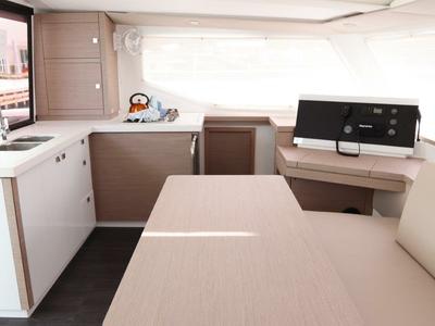 Galley of Wish You Were Here, a Fountaine Pajot Lucia 40 catamaran at Road Town, British Virgin Islands