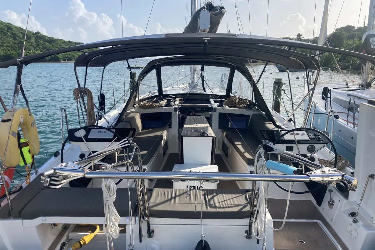Seabreeze Smile, a Dufour 41 sailboat at Charlotte Amalie, United States