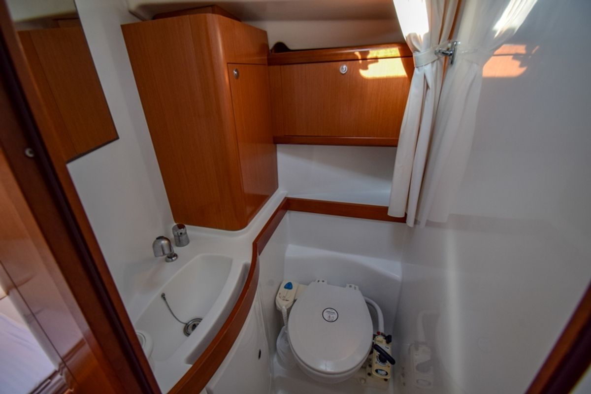 Head on Zezo, a Beneteau Oceanis 40 sailboat at Marmaris, Turkey
