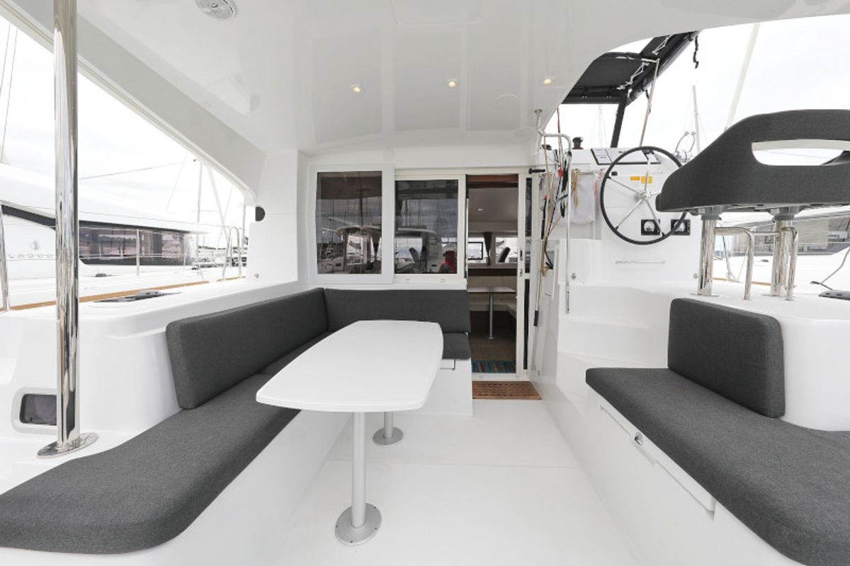 Deck of LANCELOT, a Lagoon 40 catamaran at Općina Sukošan, Croatia