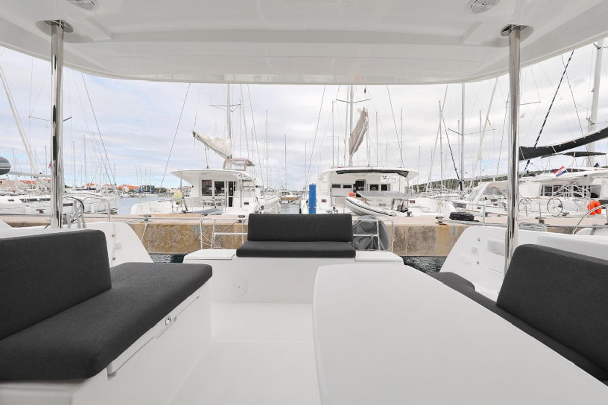 Deck of LANCELOT, a Lagoon 40 catamaran at Općina Sukošan, Croatia