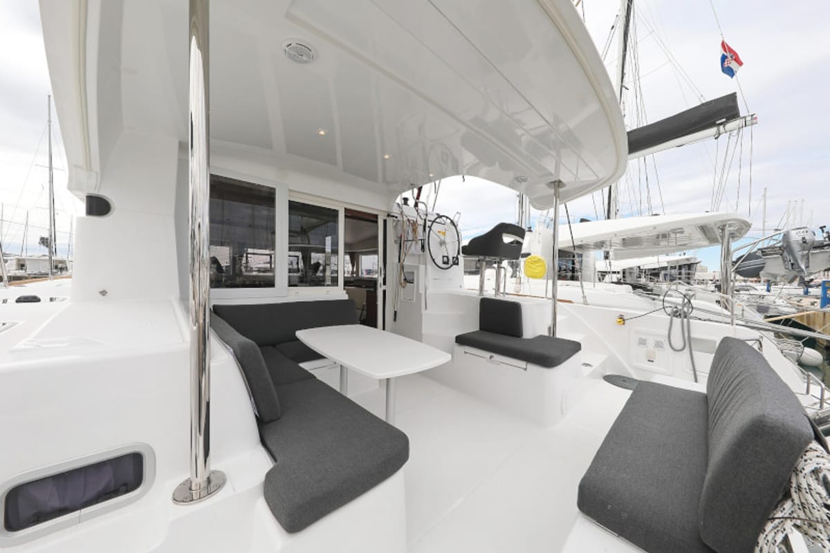 Deck of LANCELOT, a Lagoon 40 catamaran at Općina Sukošan, Croatia