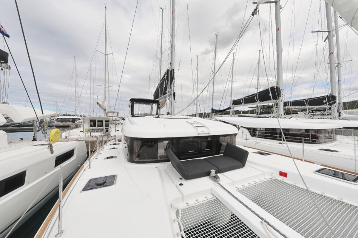 Deck of LANCELOT, a Lagoon 40 catamaran at Općina Sukošan, Croatia