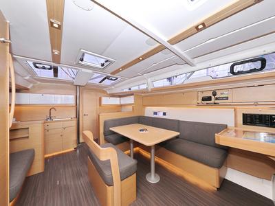 Salon of Seeadler, a Dufour 430 sailboat at Grad Vodice, Croatia