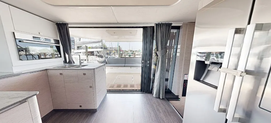 Galley of La Dolce Vita, a Fountaine Pajot MY6 catamaran at Chesapeake, United States