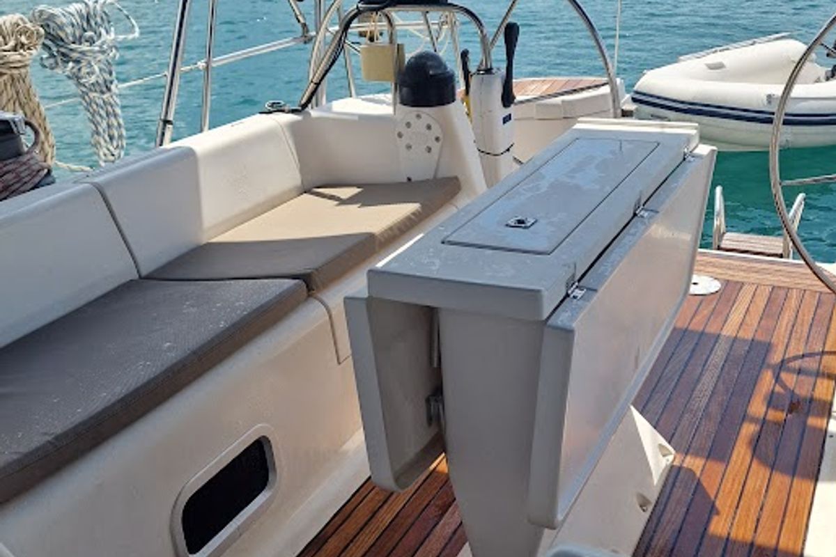 Deck of Maslina, a Elan 45 sailboat at Split, Croatia