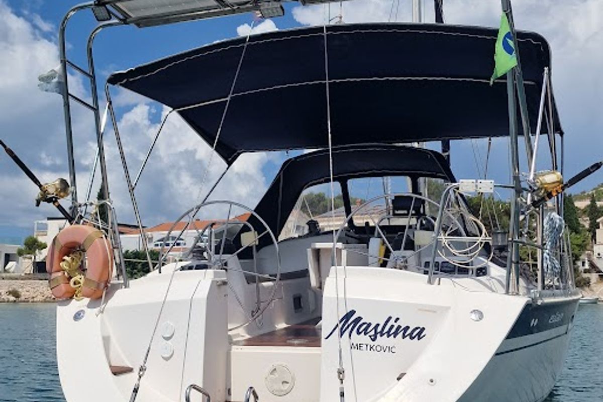 Deck of Maslina, a Elan 45 sailboat at Split, Croatia