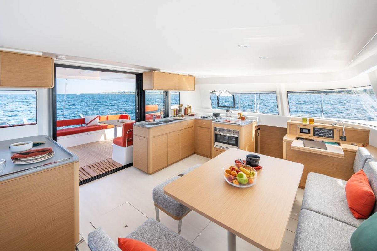 Galley of Comfort, a Excess 14 catamaran at Grimaud, France