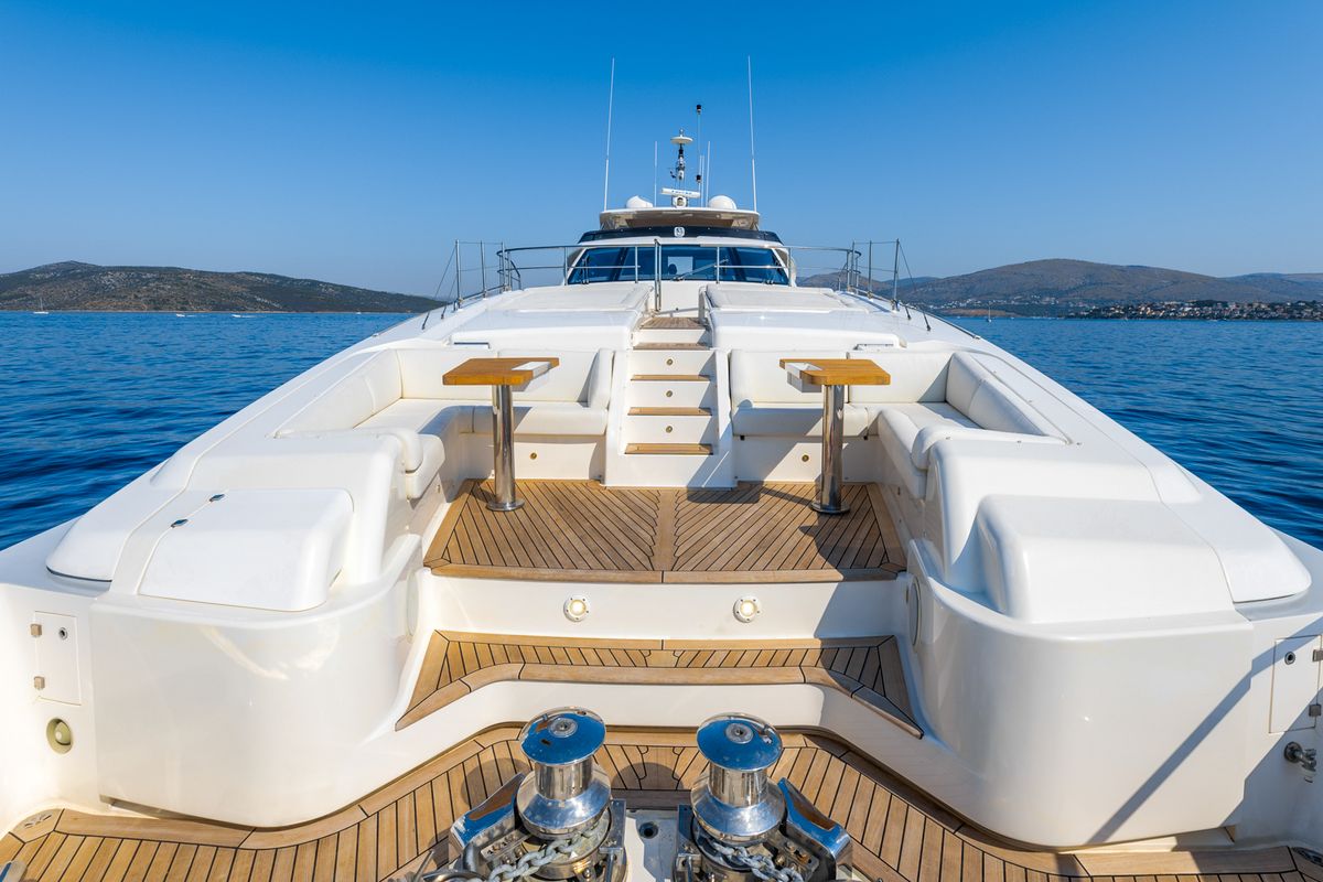 Deck of Morning Star, a Gulet Motoryacht yacht at Seget Donji, Croatia