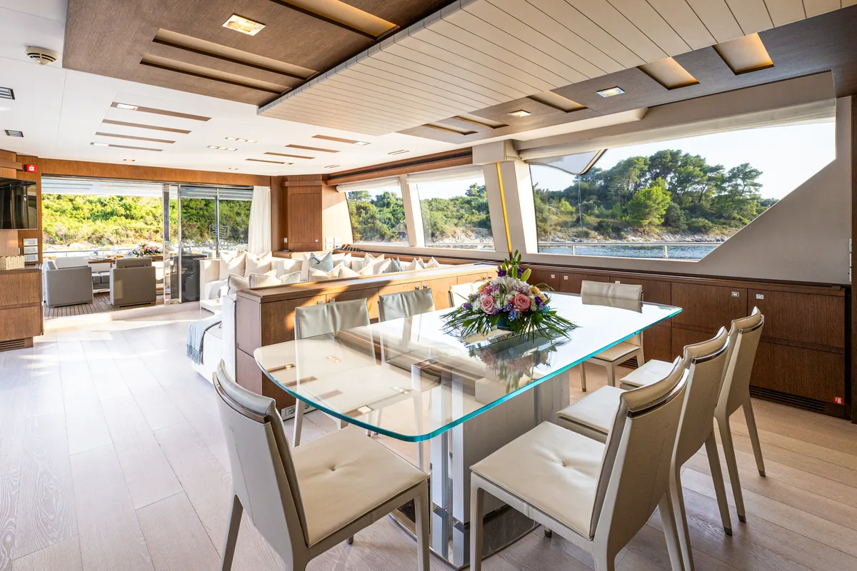 Salon of Morning Star, a Gulet Motoryacht yacht at Seget Donji, Croatia